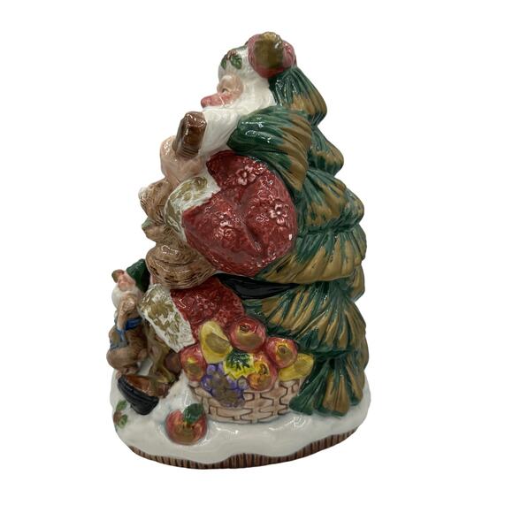 Vintage 1996 Fitz & Floyd Forest Festival Santa Claus Cookie Jar 10" Omnibus - Picture 4 of 10